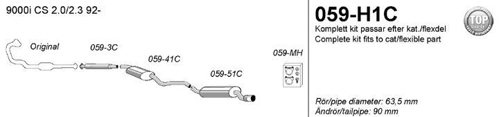 Avgassystem 059-H1C